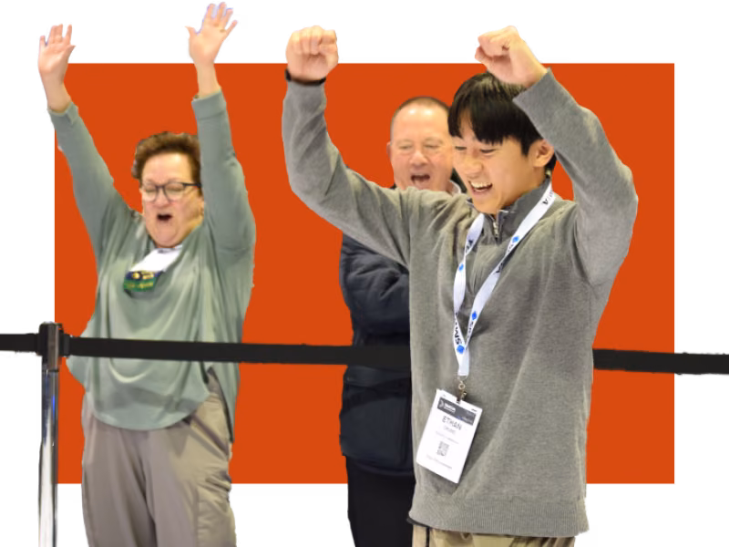 People cheering