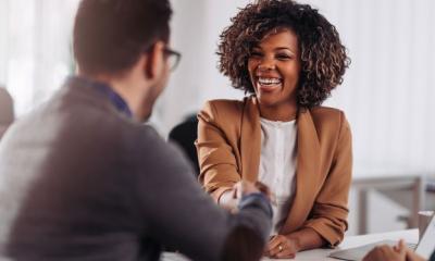 Two people shaking hands