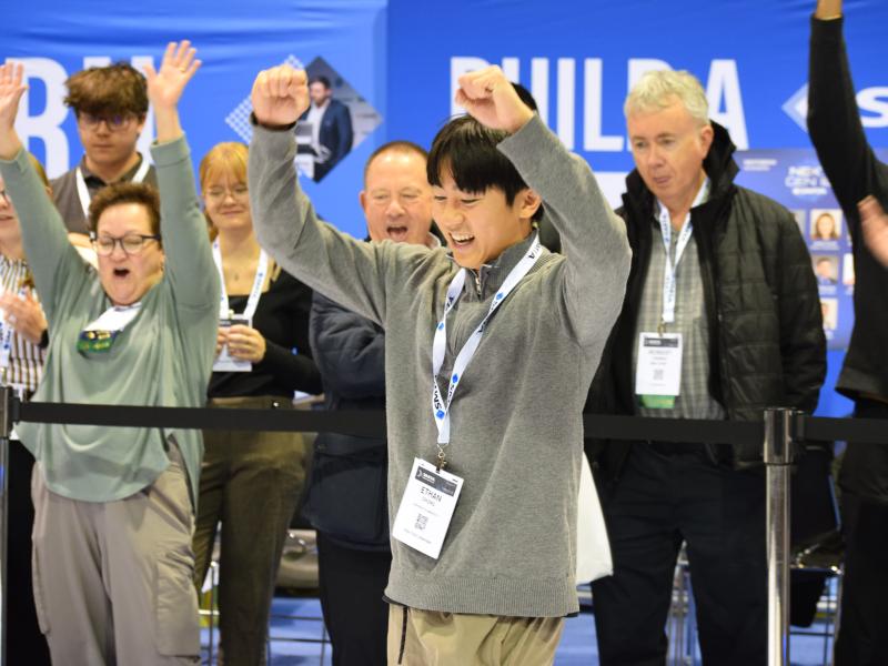 Students cheering